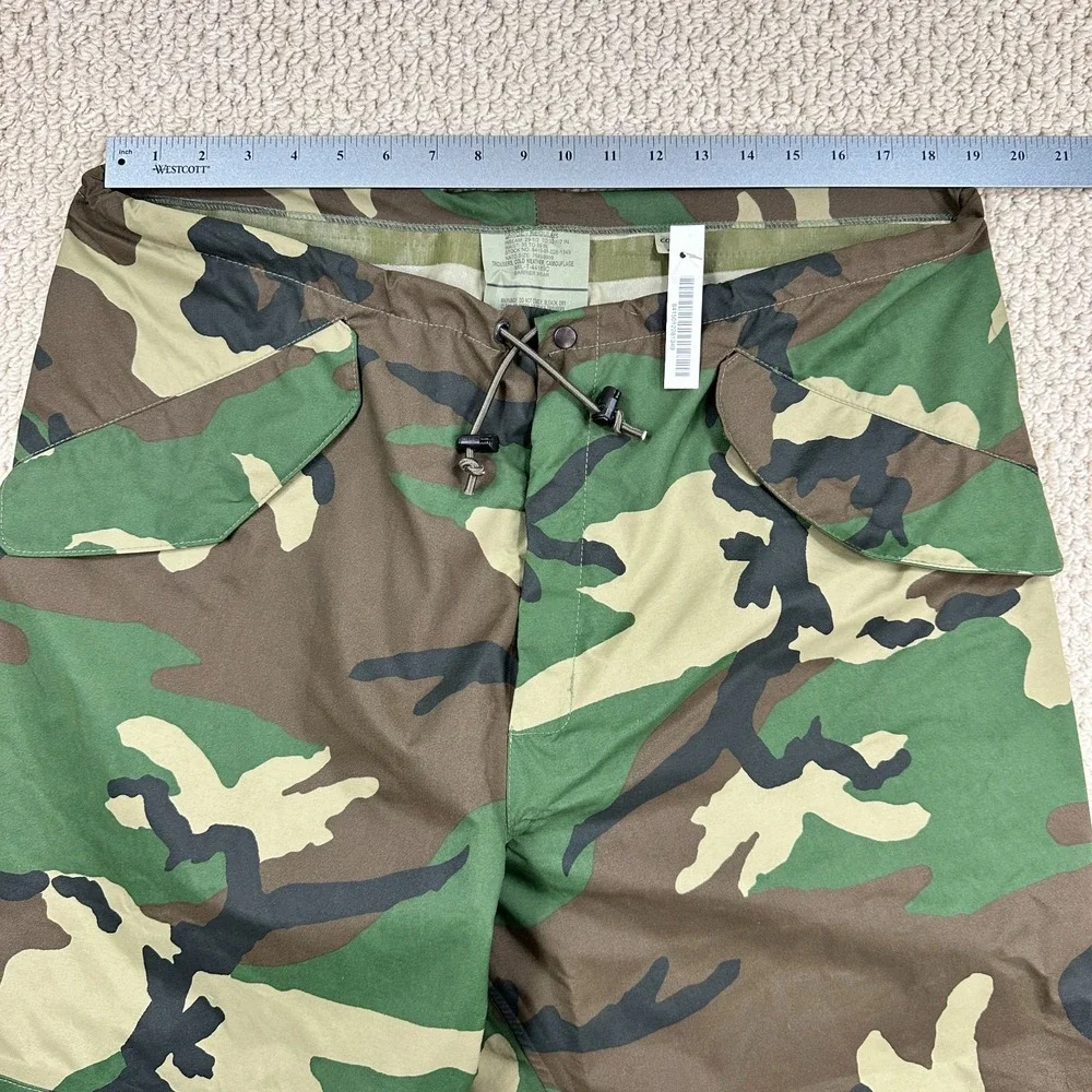 US Military Pants Size L Reg Woodland Camo Army Cold Weather Barrier Trousers